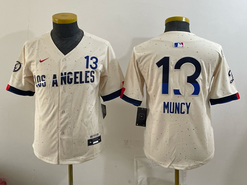 Youth Los Angeles Dodgers #13 Muncy cream Game 2026 Nike MLB Jersey 0726001->los angeles dodgers->MLB Jersey